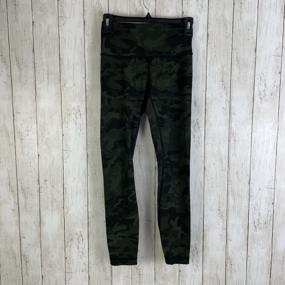 Lululemon Wunder Under High-Rise Tight 25 Full-On Luxtreme Green Camo Size 4
